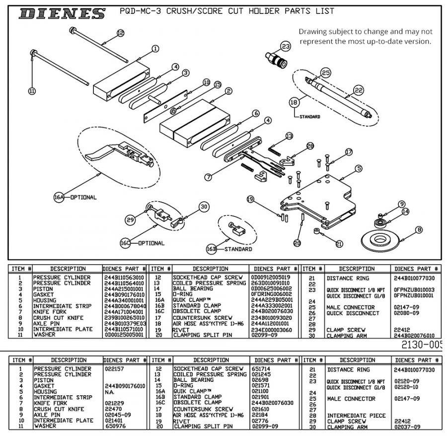 pqd mc 3 triple cylinder holder replacement parts