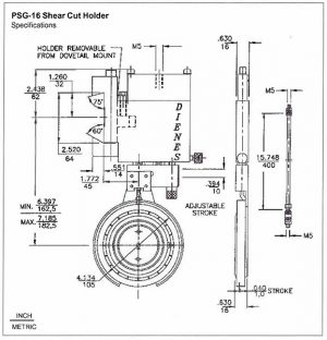 psg 16 shear cut holder specifications