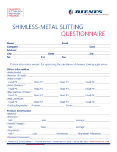 Questionnaire Metal Slitting 2020