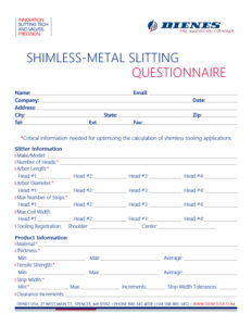 Questionnaire Metal Slitting 2020