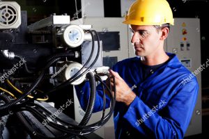 stock photo modern industrial machine operator working on machine 93445342